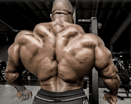 A heavy man with muscles in his back
